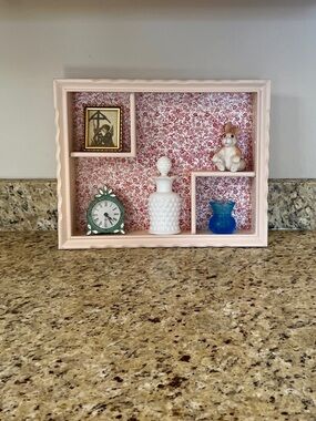 Shabby Chic Trinket Box Floating Shelf Upcycle